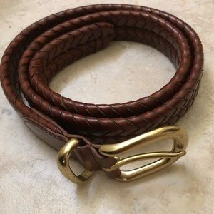 Coach Women’s Brown Leather Belt 32” Gold Buckle